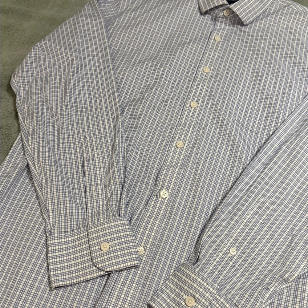 J. Crew Blue and White Plaid Shirt